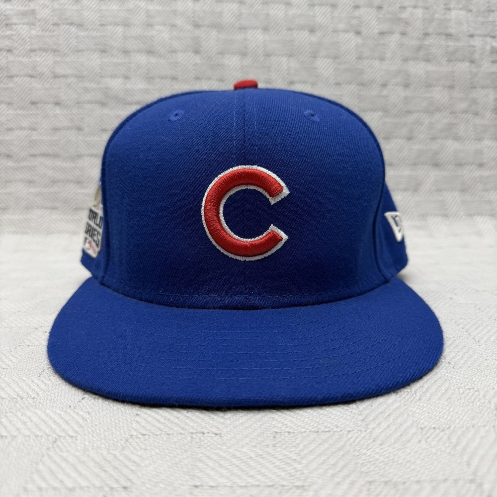 Chicago Cubs Hat Cap Fitted Mens 7 3/8 Blue MLB‎ Baseball New Era 59FIFTY